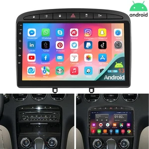 9" Android 13 Car Stereo CarPlay Radio Head Unit GPS NAV For Peugeot 308 408 GPS - Picture 1 of 13