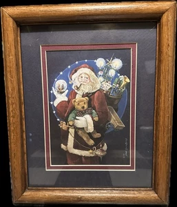 VTG 1989 RARE LTD SANDI GORE EVANS SANTA NUMBERED PRINT PIPE TEDDY BEAR NATIVITY - Picture 1 of 6