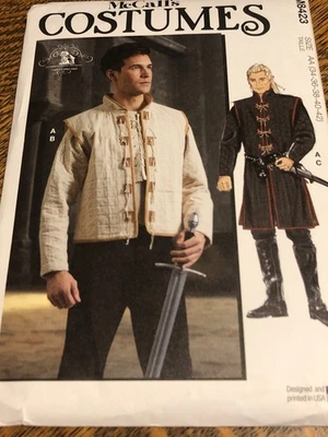 🌼 McCALL'S #M8423 - MEN'S RENAISSANCE - RENFAIR JACKET & VEST PATTERN 34-42 FF - Image 1 of 2