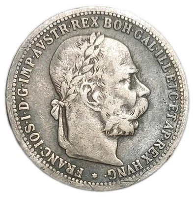 1898 Austria 1 Corona Silver XF Old Coin KM 2820 - Image 1 of 2