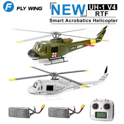 FlyWing UH1 V4 10CH GPS 3D Auto Return Schwebeflug RC RTF Hubschrauber 2 Akkus - Bild 1 von 4