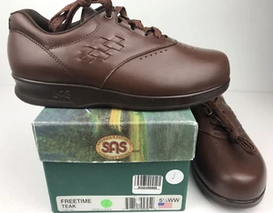 SAS Shoes 'Free Time' Women’s 5-1/2 WW Oxfords Teak (Brown) Leather Work Comfort - Picture 1 of 7
