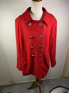 Gordon Smith Womens Red Wool Blend Jacket Size 14 with pockets - Picture 1 of 10