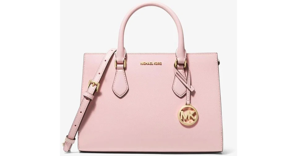 Michael Kors Sheila Medium Center Zip Crossbody Satchel Bag Powder Blush Pink - Image 1 of 4