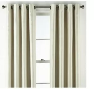 JCP Malone 50 x 84 Ivory Beige Blackout Khaki Room Dark Grommet Curtain Panel - Picture 1 of 8