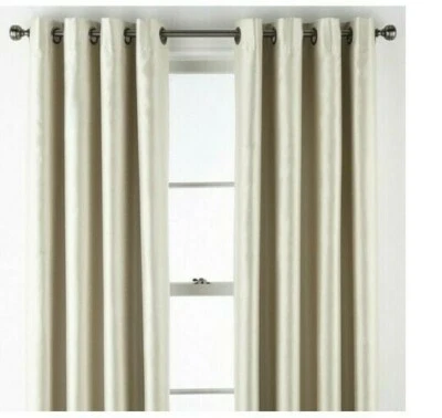 JCP Malone 50 x 84 Ivory Beige Blackout Khaki Room Dark Grommet Curtain Panel - Image 1 of 4