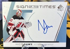 NICO DAWS 2022-23 SP AUTHENTIC SIGN OF THE TIMES AUTO #SOTT-ND NJ DEVILS ON CARD