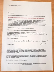 LETTRE D'ARTISTE LETTRE TAPUSCRITE SIGNEE ARTISTE FRANCOIS RIGHI LIVRE OBJET 200 - Picture 1 of 1