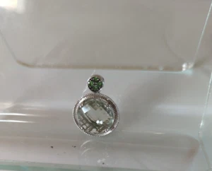 Green Amethyst Pendant~925 Sterling Silver~Crystal Pendant /Signed Clyde Duneier - Picture 1 of 10