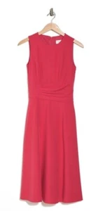 Eliza J Faux Wrap Sleeveless MIDI Dress Red/Coral Fit & Flare Sz 12 $169 - Picture 1 of 10