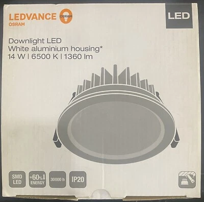 LEDVANCE  Faretto Incasso 14W 6500K 1360 Lumen Downlight LED - Immagine 1 di 4