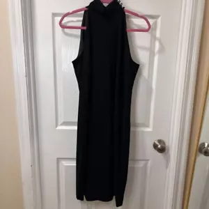 Vestido Midi Lauren Ralph Lauren Negro Sin Mangas Cuello Simulado Ropa de Noche Talla-10 - Imagen 1 de 6