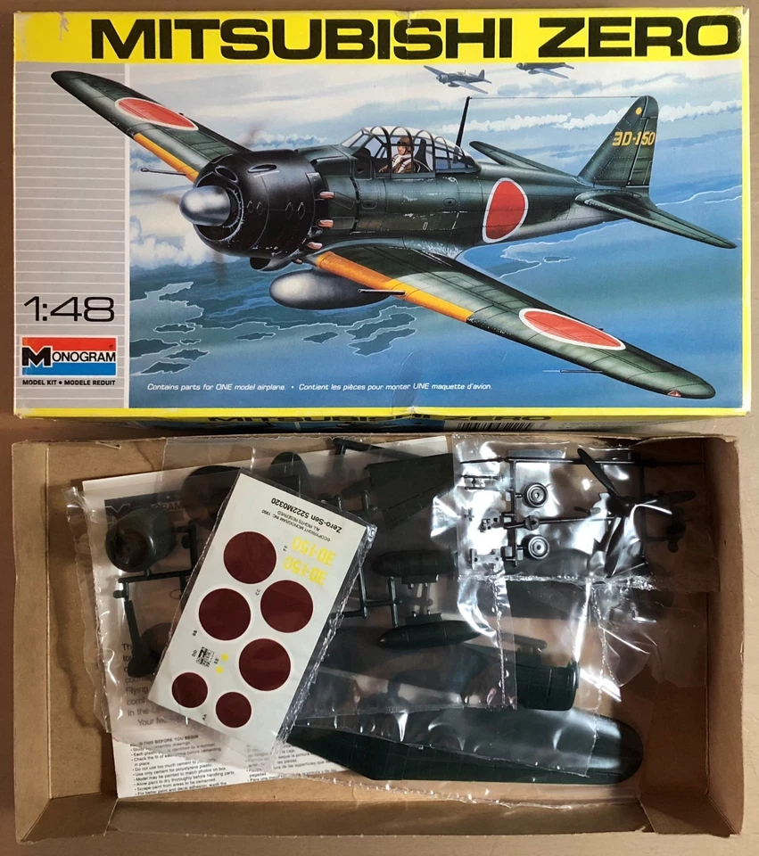 MONOGRAM 5222 - MITSUBISHI ZERO - 1/48 PLASTIC KIT  - Immagine 1 di 1