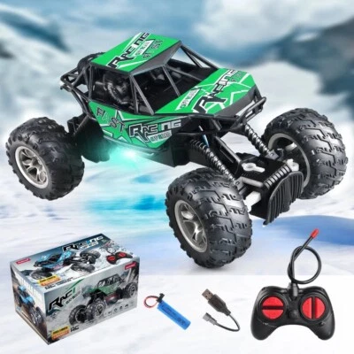 4-Way Remote Control Car with Lights Anti-Slip Tires Off-Road Toy 4WD Gift Kids - Image 1 of 4