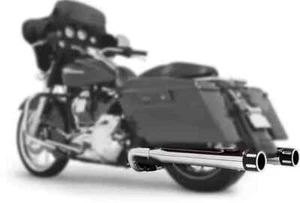 Eagle 4in. Slip-On Exhaust Chrome Blk Tip Harley Ultra Limited 17-22 - Picture 1 of 6