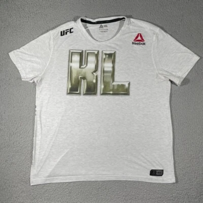 Camisa UFC Hombres 2XL XXL Gris Kevin Lee MMA Reebok Manga Corta Logo KL Fight Night Foto 1 de 4