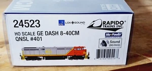 RAPIDO 24523 HO Quebec North Shore & Labrador GE Dash 8-40CM #401 LOKSOUND & DCC - Imagen 1 de 5