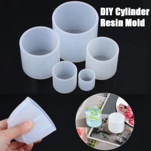 Candle Mould Succulents Crystal Glue Cylinder Resin Mold Silicone Casting Mould - Picture 1 of 16