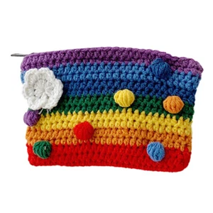 Bolso de Mano Arco Iris Monedero Hilo Viaje Tarjeta de Identificación Billetera Crochet Cremallera Bolso - Imagen 1 de 6