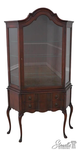 60994EC: Vintage Mahogany French Style Vitrine Curio Cabinet Cover