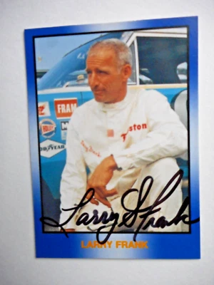 Larry Frank signed 1991 TG MASTERS of RACING Won 1962 Southern 500 GN/WC Card 32 - Image 1 of 3