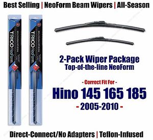 2pk Super-Premium NeoForm Wipers fit 2005-2010 Hino 145 165 185 16260/220