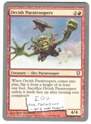 Magic_the_gathering Unhinged Orcish Paratroopers #83 2004,MTG,LP Common - Image 1 of 2