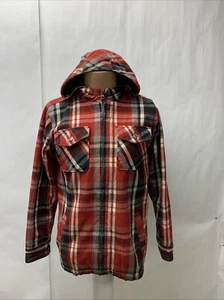 Levis Youth Boys Large 16/18 Flannel Coat Hooded Quilted Lined Zipper Jacket - Picture 1 of 9