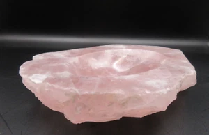 Tazón de cristal de cuarzo rosa de 5" ANILLO PLATO DE BARATIJA florero de tocador de piedras preciosas piedra rosa - Imagen 1 de 13