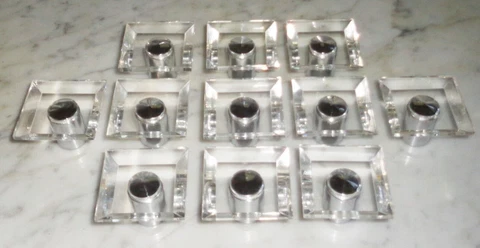 7 Lucite Cabinet Door Drawer Pull Handle Knobs, 1 3/8 & 2inch Chrome Brass Lot Cover
