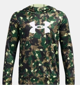 Armour Fleece Big Logo Printed Forest Green/White Size YXS - Picture 1 of 2
