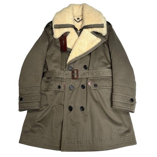 Cappotto lungo militare Burberry Prorsum 10FW shearling foderato pelliccia raro taglia 44 GIAPPONE