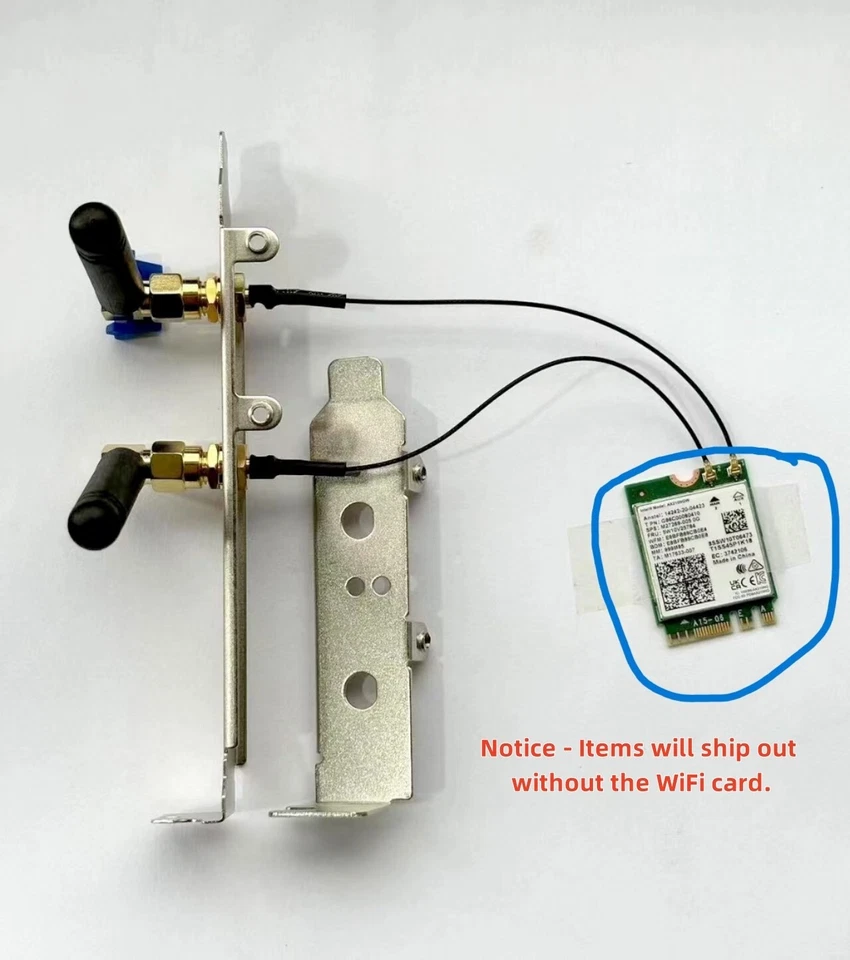 Wireless Network Card External Antenna Kit For AX210/AX200/BE200/9560/9260/8265 - Image 1 of 1