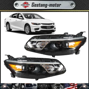 For Chevy Malibu 2016-2018 Driver+Passenger Side Headlight Assembly Set Halogen - Picture 1 of 13