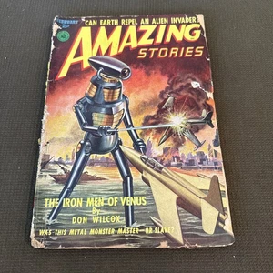 AMAZING STORIES February 1952  Howard Browne Robot cover - Picture 1 of 14