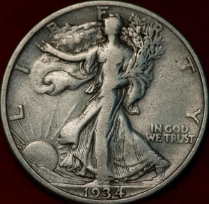 1934 Philadelphia Mint Silver Walking Liberty Half - Picture 1 of 2