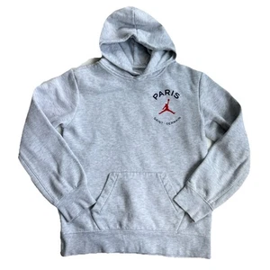 Nike Air Jordan Paris Saint - Germain  Pullover Hoodie Youth Size Large Gray - Picture 1 of 10