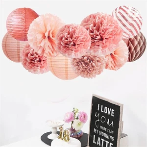 Colored Balls Paper Pom Lanterns Paper Pom Hanging Paper Poms Honeycomb Ball - Picture 1 of 9