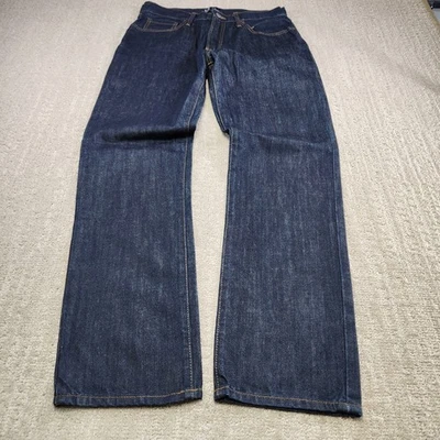 Gap 1969 Jeans Men 31x32 Super Dark Indigo Wash Straight Leg Raw Denim  - Image 1 of 4