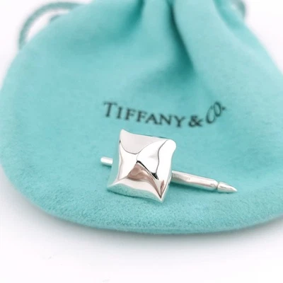 Camiseta rara Tiffany & Co. prata esterlina Angela Cummings pirâmide única (1) cravejada - Imagem 1 de 4