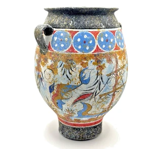 Hand-Painted Greek Style Vase – Grand Tour Nautical Design – 21 cm, 870g - Picture 1 of 16