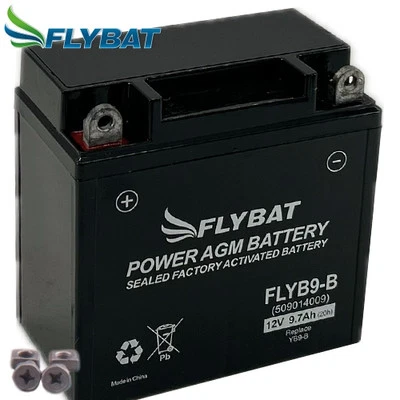 Motorrad Batterie FlyBat FLYB9-B / YB9-B AGM geschlossen, 12V|9,7Ah (134x76x137m