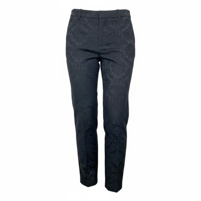 Zara Woman Black on Black Damask Flat Front Tapered Dress Pants Large - Image 1 of 4