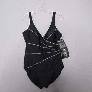 MiracleSuit One Piece 16 Negro Horizonte Forma Playa Piscina Vacaciones Acolchado Nuevo con Etiquetas - Imagen 1 de 13