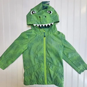 Cat And Jack Green Dinosaur Rain Coat Lined~ Size 3T - Picture 1 of 10