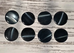 (8) Vtg MCM Blue/Black Natural Shell Buttons Set - Picture 1 of 8