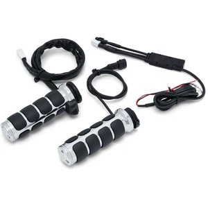 Kuryakyn Chrome Heated ISO Grips for Dual Cable Throttle - 6471 - Picture 1 of 2