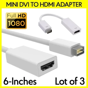 3 PCS Mini DVI to HDMI Adapter Video Cable Connector Converter for iMac Macbook - Picture 1 of 4