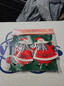 NOS  Vintage 50s 60s Santa  Cardboard Mantle Window Wall Christmas Display Japan - Picture 1 of 7