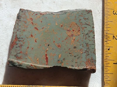 Hermosa losa de jaspe áspero 101 g,5/16" de espesor 28 n. Cable lapidario Foto 1 de 4